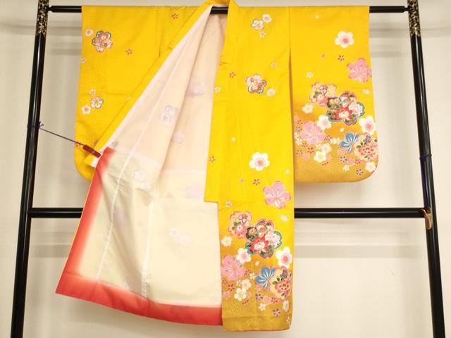 平和屋着物[]七五三　女の子　5歳　祝着　鴛鴦花文　暈し染め　金彩　AABH3000ja