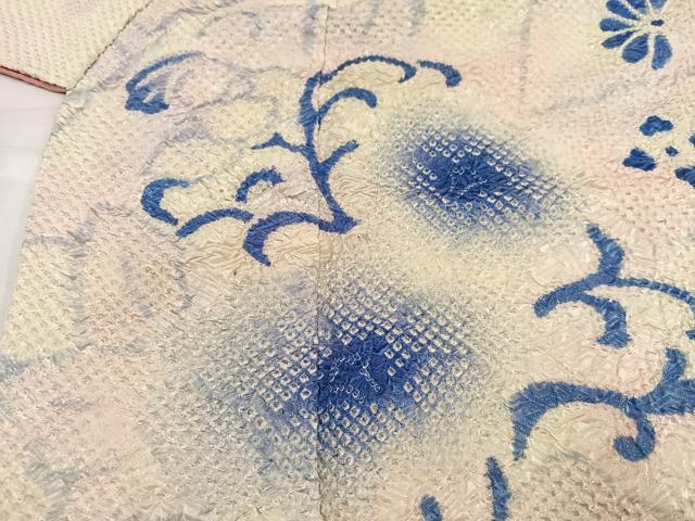 平和屋着物●訪問着　総絞り　花唐草文　暈し染め　正絹　逸品　AABH3001ph