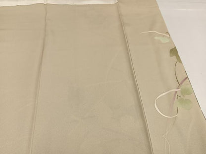 平和屋着物●訪問着　友禅　刺繍　色紙草花文　暈し染め　金銀彩　正絹　逸品　AABH3004ph