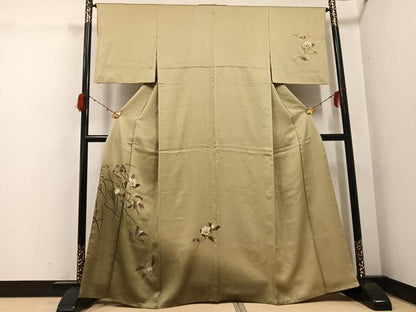 平和屋着物●訪問着　螺鈿　手描き　枝花文　暈し染め　金彩　やまと誂製　正絹　逸品　AABH3010ph