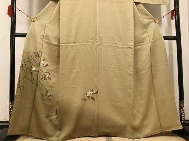 平和屋着物●訪問着　螺鈿　手描き　枝花文　暈し染め　金彩　やまと誂製　正絹　逸品　AABH3010ph
