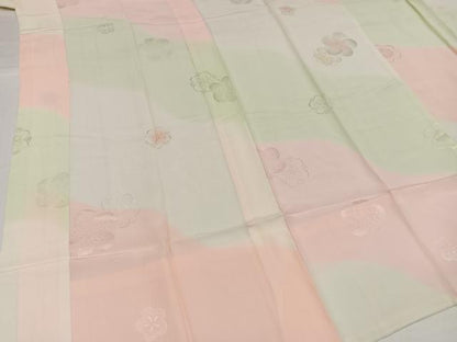 平和屋着物●長襦袢　無双仕立て　梅地紋　暈し染め　半衿刺繍　正絹　逸品　AABH3012ph