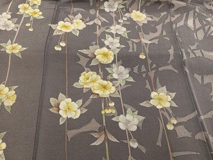 平和屋着物●訪問着　作家物　手描き　枝花文　正絹　逸品　AABH3013ph