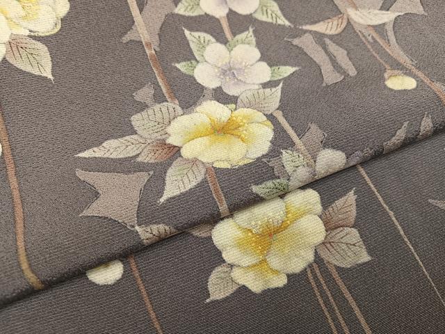 平和屋着物●訪問着　作家物　手描き　枝花文　正絹　逸品　AABH3013ph