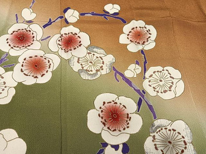 平和屋着物●豪華振袖　作家物　梅　暈し染め　金彩　鬼しぼ縮緬　正絹　逸品　AABH3015ph