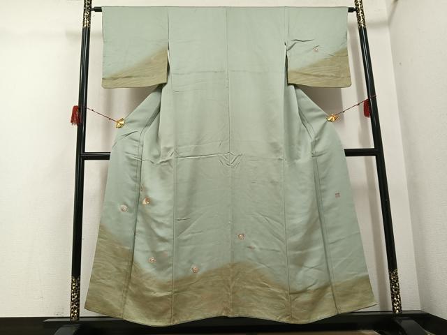 平和屋着物●訪問着　作家物　刺繍　貝合わせ花文　金彩　正絹　逸品　未使用　AABH3017ph