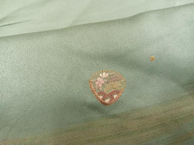 平和屋着物●訪問着　作家物　刺繍　貝合わせ花文　金彩　正絹　逸品　未使用　AABH3017ph