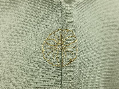 平和屋着物●訪問着　作家物　刺繍　貝合わせ花文　金彩　正絹　逸品　未使用　AABH3017ph