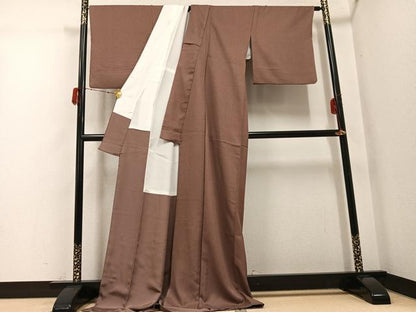 平和屋着物●伝統工芸師　服部光擴　江戸小紋　極小鮫小紋柄　ロング丈　正絹　逸品　AABH3019ph