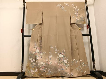 平和屋着物●訪問着　枝花文　金銀彩　鈴乃屋扱い　正絹　逸品　AABH3025ph