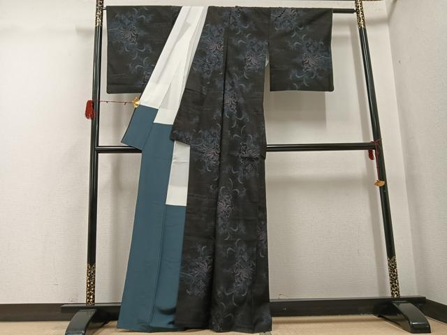 平和屋着物●本場大島紬　カタス7マルキ　飛鳥文　正絹　逸品　AABH3026ph