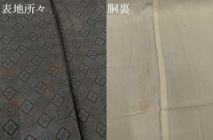 平和屋着物●本場大島紬　割込み絣　花菱文　正絹　逸品　AABH3028ph