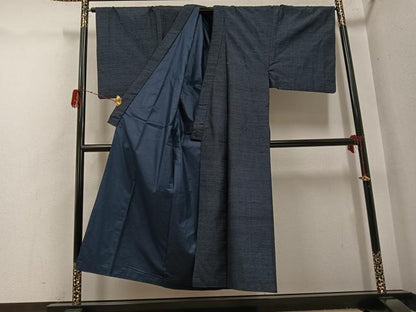 平和屋着物●男性　結城紬　アンサンブル　80亀甲　総詰め　正絹　逸品　AABH3030ph