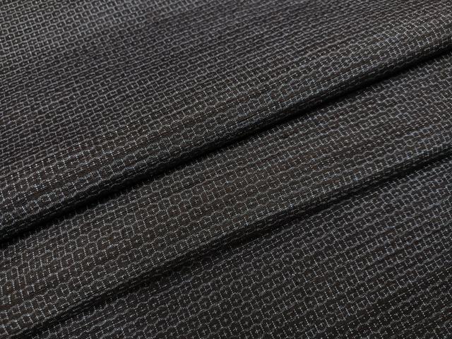 平和屋着物●男性　結城紬　アンサンブル　80亀甲　総詰め　正絹　逸品　AABH3030ph