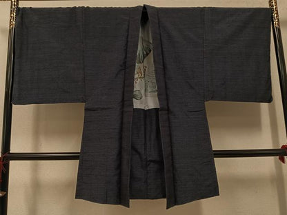 平和屋着物●男性　結城紬　アンサンブル　80亀甲　総詰め　正絹　逸品　AABH3030ph