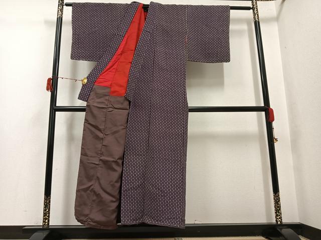 平和屋着物●アンティーク　大正ロマン　小紋　小花文　正絹　逸品　AABH3033ph