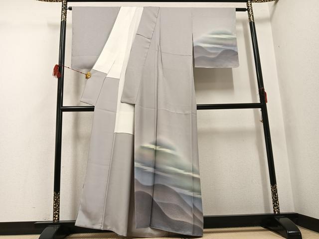 平和屋着物●訪問着　遠山霞文　暈し染め　正絹　逸品　未使用　AABH3041ph