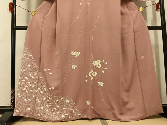 平和屋着物●人間国宝 森口華弘愛弟子　薪糊作家　坂井修　訪問着　桜文　大丸扱い　正絹　逸品　AABH3047ph