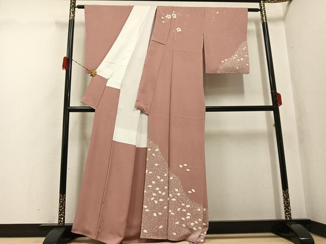 平和屋着物●人間国宝 森口華弘愛弟子　薪糊作家　坂井修　訪問着　桜文　大丸扱い　正絹　逸品　AABH3047ph