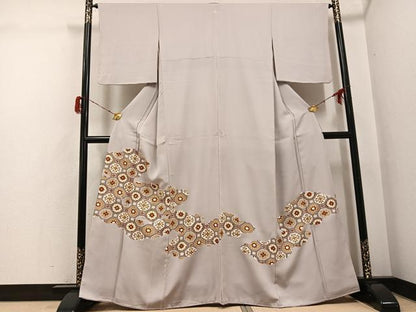平和屋着物●豪華色留袖　地紋起こし　蜀江花文　金彩　正絹　逸品　AABH3048ph