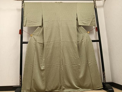 平和屋着物●上質な小紋　笹竹文　正絹　逸品　未使用　AABH3049ph