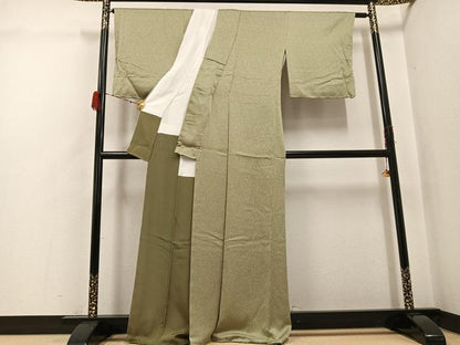 平和屋着物●上質な小紋　笹竹文　正絹　逸品　未使用　AABH3049ph