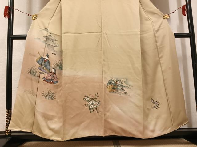 平和屋着物●訪問着　作家物　髙杉太　人物風景草花文　暈し染め　金彩　正絹　逸品　AABH3055ph