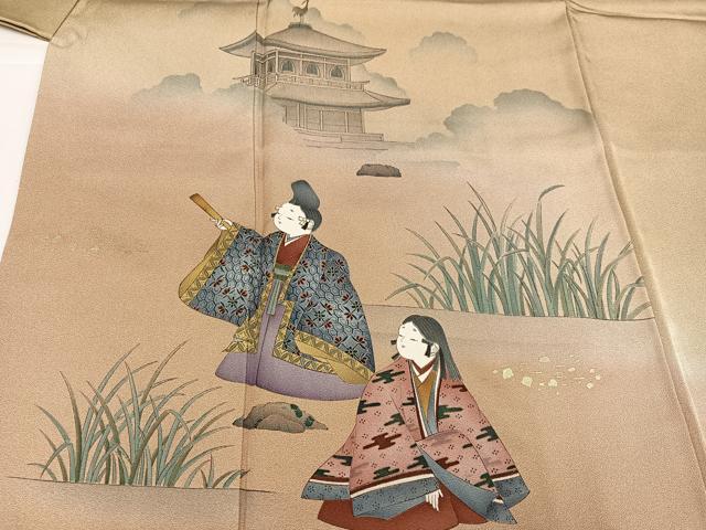 平和屋着物●訪問着　作家物　髙杉太　人物風景草花文　暈し染め　金彩　正絹　逸品　AABH3055ph