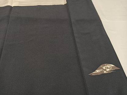 平和屋着物●豪華色留袖　友禅　作家物　駒刺繍　遠山群れ鶴草花文　暈し染め　金彩　正絹　逸品　AABH3056ph