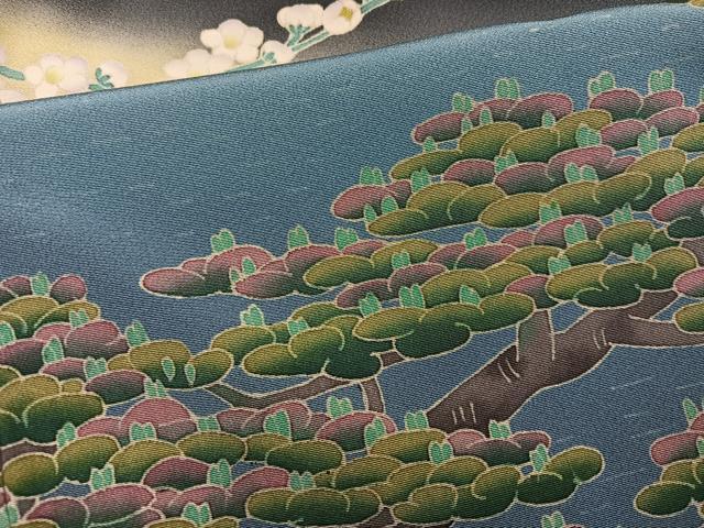 平和屋着物●本場加賀友禅作家　杉浦伸 　黒留袖　風景草花文　暈し染め　正絹　逸品　AABH3058ph