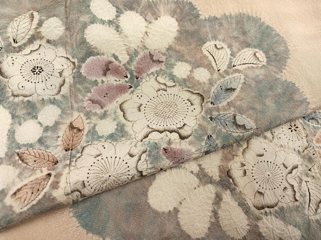 平和屋着物●訪問着　辻が花　絞り　正絹　逸品　AABH3059ph