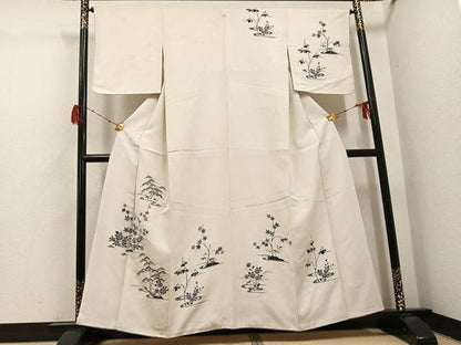 平和屋着物●訪問着　草花文　正絹　逸品　AABH3061ph
