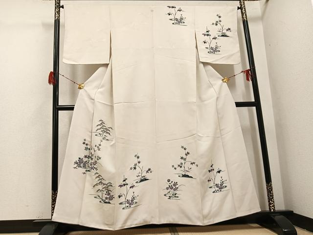 平和屋着物●訪問着　草花文　正絹　逸品　AABH3061ph
