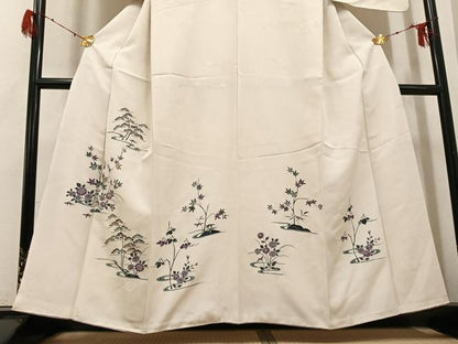 平和屋着物●訪問着　草花文　正絹　逸品　AABH3061ph