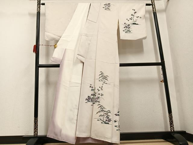平和屋着物●訪問着　草花文　正絹　逸品　AABH3061ph