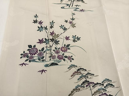 平和屋着物●訪問着　草花文　正絹　逸品　AABH3061ph