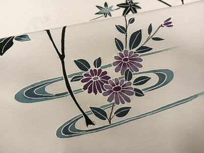 平和屋着物●訪問着　草花文　正絹　逸品　AABH3061ph