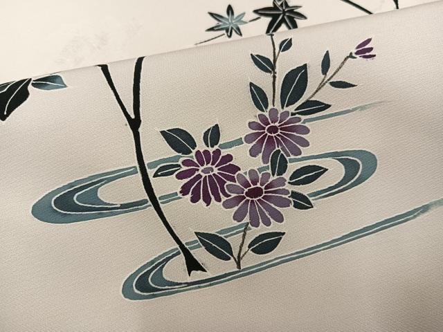 平和屋着物●訪問着　草花文　正絹　逸品　AABH3061ph