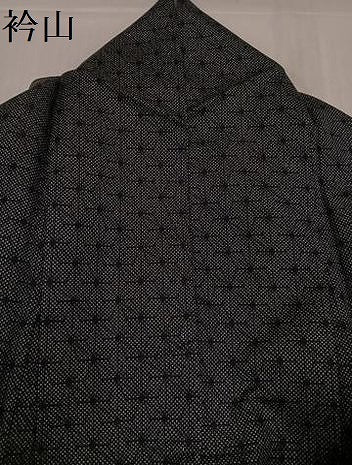 平和屋着物●お召　麻の葉文様　正絹　逸品　AABH3062ph
