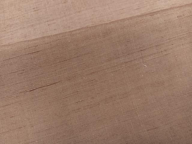 平和屋着物●上質な紬　色無地　梅染色　正絹　逸品　AABH3063ph