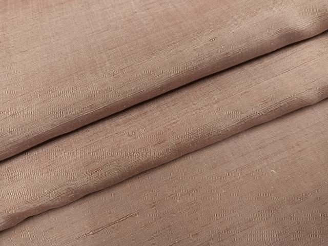 平和屋着物●上質な紬　色無地　梅染色　正絹　逸品　AABH3063ph