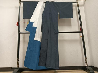 平和屋着物●上質な紬　縞　正絹　逸品　未使用　AABH3064ph
