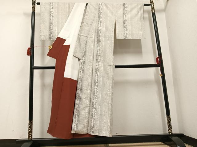 平和屋着物●塩沢紬　花間道　正絹　逸品　未使用　AABH3065ph