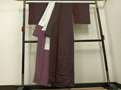 平和屋着物●お召　間道　暈し染め　正絹　逸品　未使用　AABH3068ph