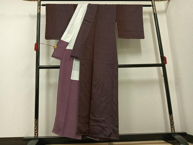 平和屋着物●お召　間道　暈し染め　正絹　逸品　未使用　AABH3068ph