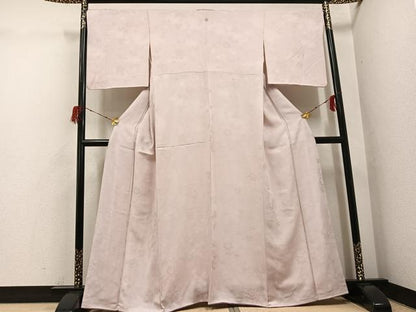 平和屋着物●上質な色無地　楓地紋　枯野色　正絹　逸品　AABH3072ph