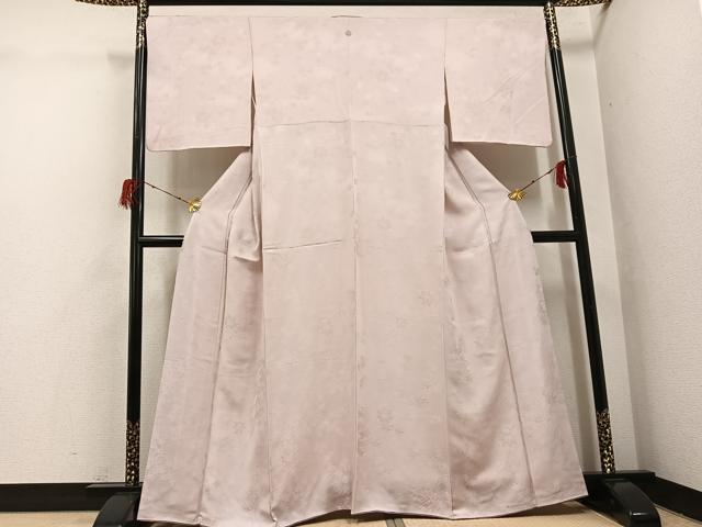 平和屋着物●上質な色無地　楓地紋　枯野色　正絹　逸品　AABH3072ph