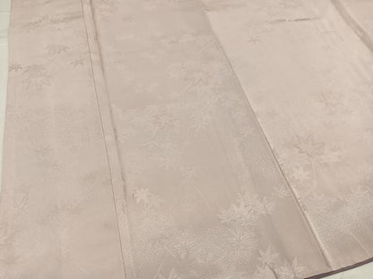 平和屋着物●上質な色無地　楓地紋　枯野色　正絹　逸品　AABH3072ph