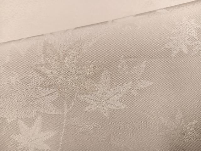 平和屋着物●上質な色無地　楓地紋　枯野色　正絹　逸品　AABH3072ph
