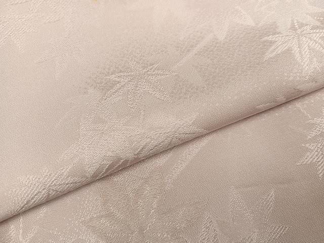 平和屋着物●上質な色無地　楓地紋　枯野色　正絹　逸品　AABH3072ph